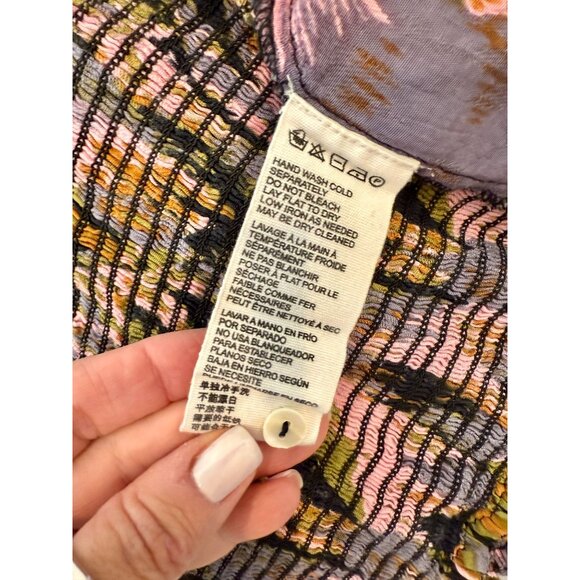 Cleobella Leighton Floral Wrap Crop Top with Puff Sleeves & Tie Details - Size S - Picture 8 of 9